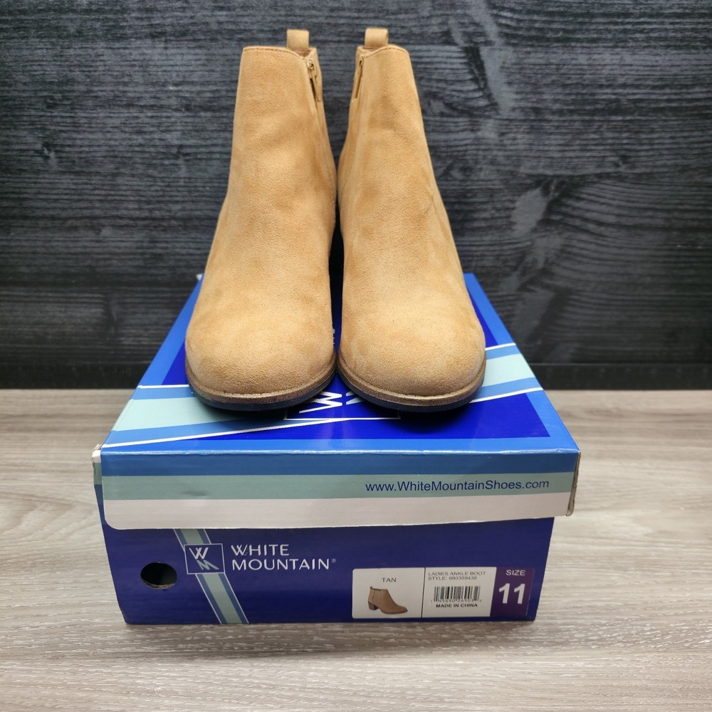 White Mountain‎ Women's Shoes 11 Ankle Boot Faux Suede Tan Size 11 - Picture 5 of 14